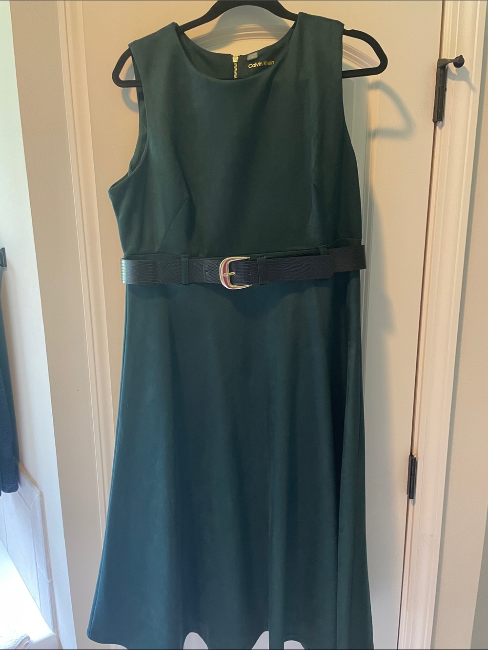 Calvin Klein Forest Green Dress w Belt
